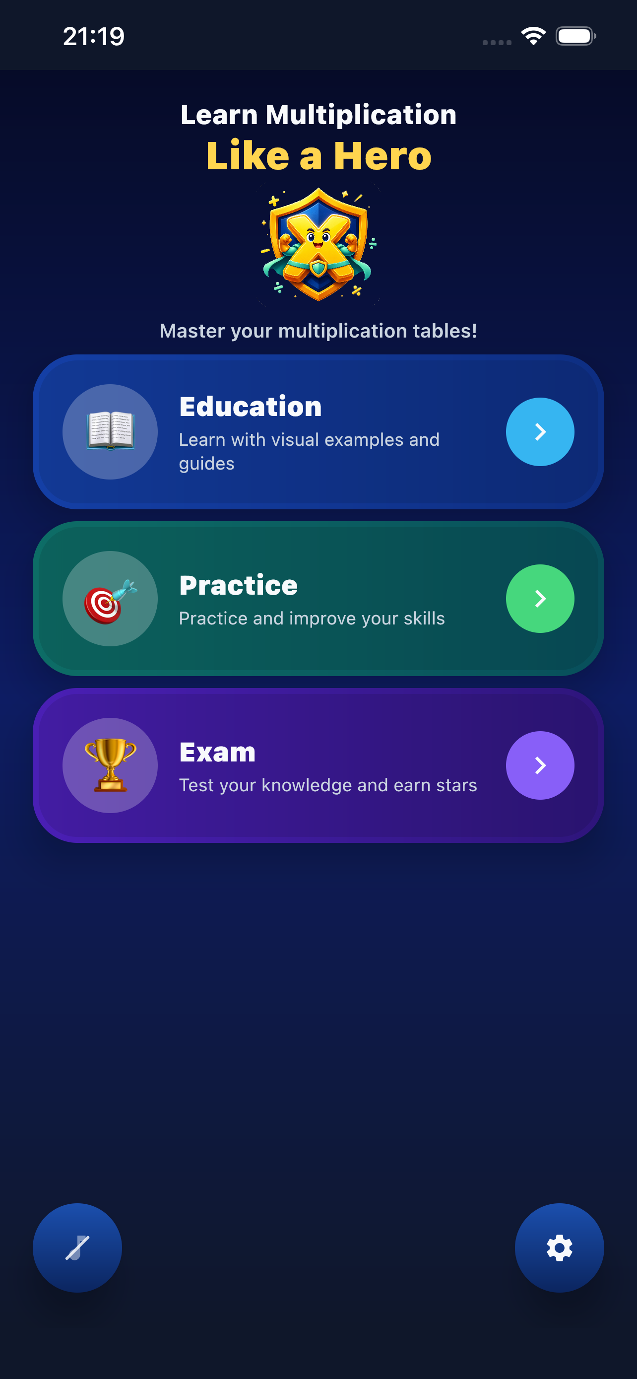 Multiply Hero main menu on iPhone